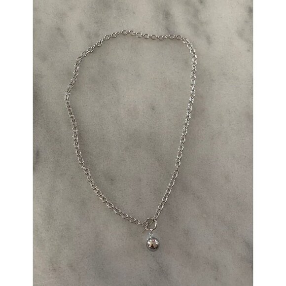 Sterling Silver Chain Bead Dangle Necklace Brand New - Picture 4 of 5